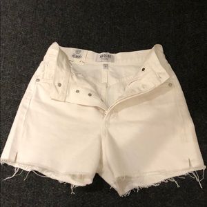 Agolde dee high rise white jean shorts - white